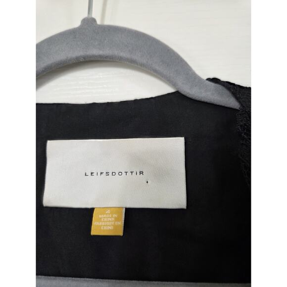 Leifsdottir Anthropologie Black Lace Gothic Romantic Belted Mini Dress, Size 4 - Picture 2 of 14